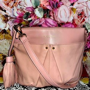 NWOT Tignanello Blush Pink Genuine Leather Crossbody Bag